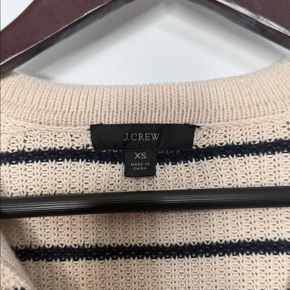 J. Crew Relaxed collared sweater in stripe XS
